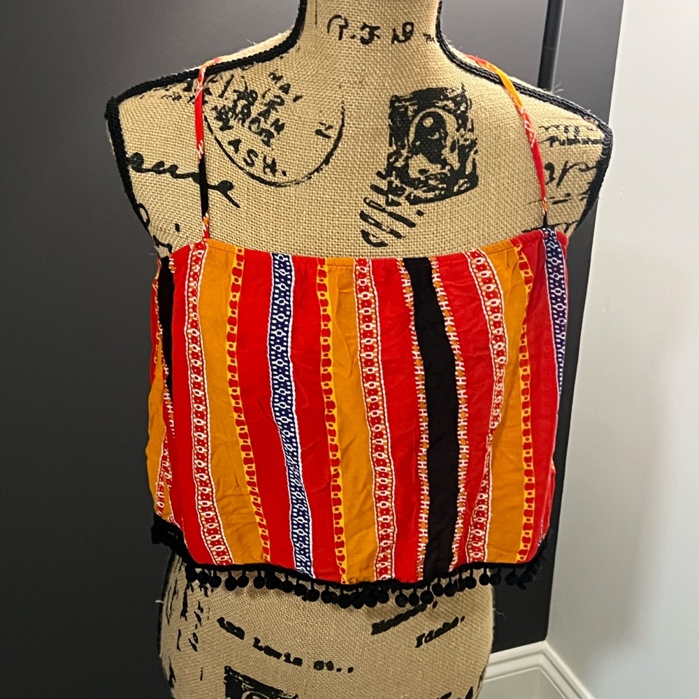 Honey Punch Red and Orange Striped Camisole